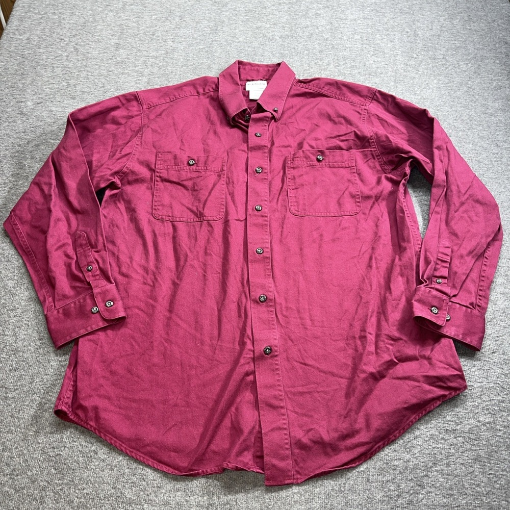 Wego workwear men's long sleeve button shirt size large style 1383